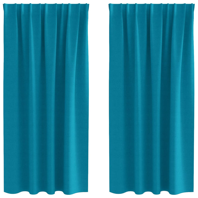 Vidaxxl Verdunkelungsvorhänge mit Ringen 2 Stück Türkis 175 x 140 cm