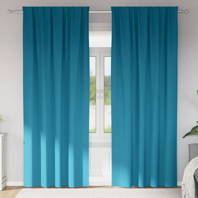 VidaXL Verdunkelungsvorhänge mit Ringen 2 Stück Türkis 225 x 140 cm