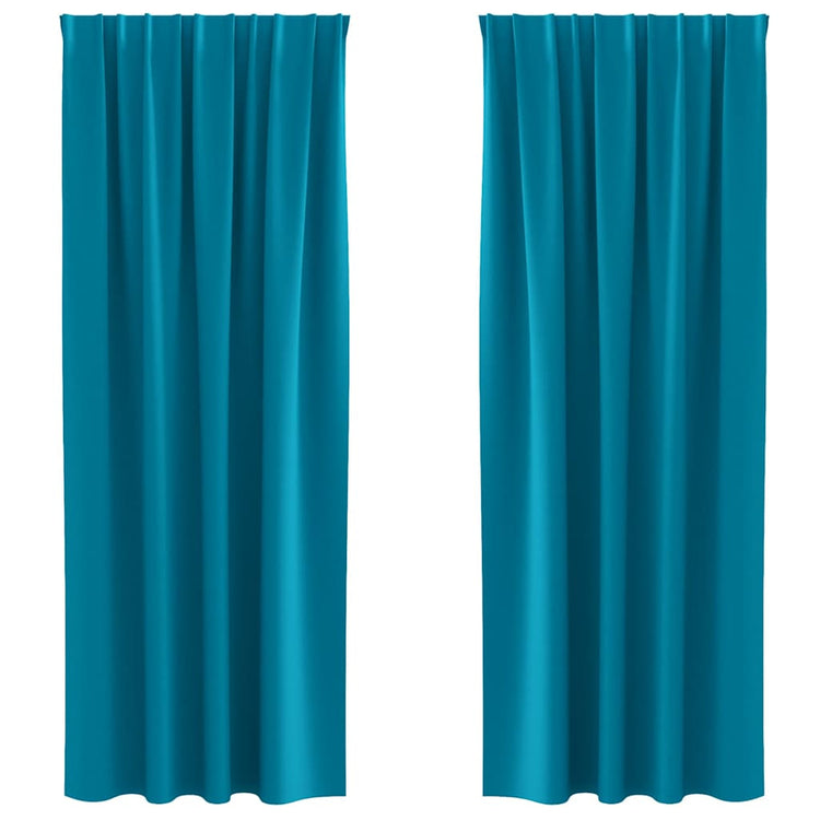 VidaXL Verdunkelungsvorhänge mit Ringen 2 Stück Türkis 245 x 140 cm