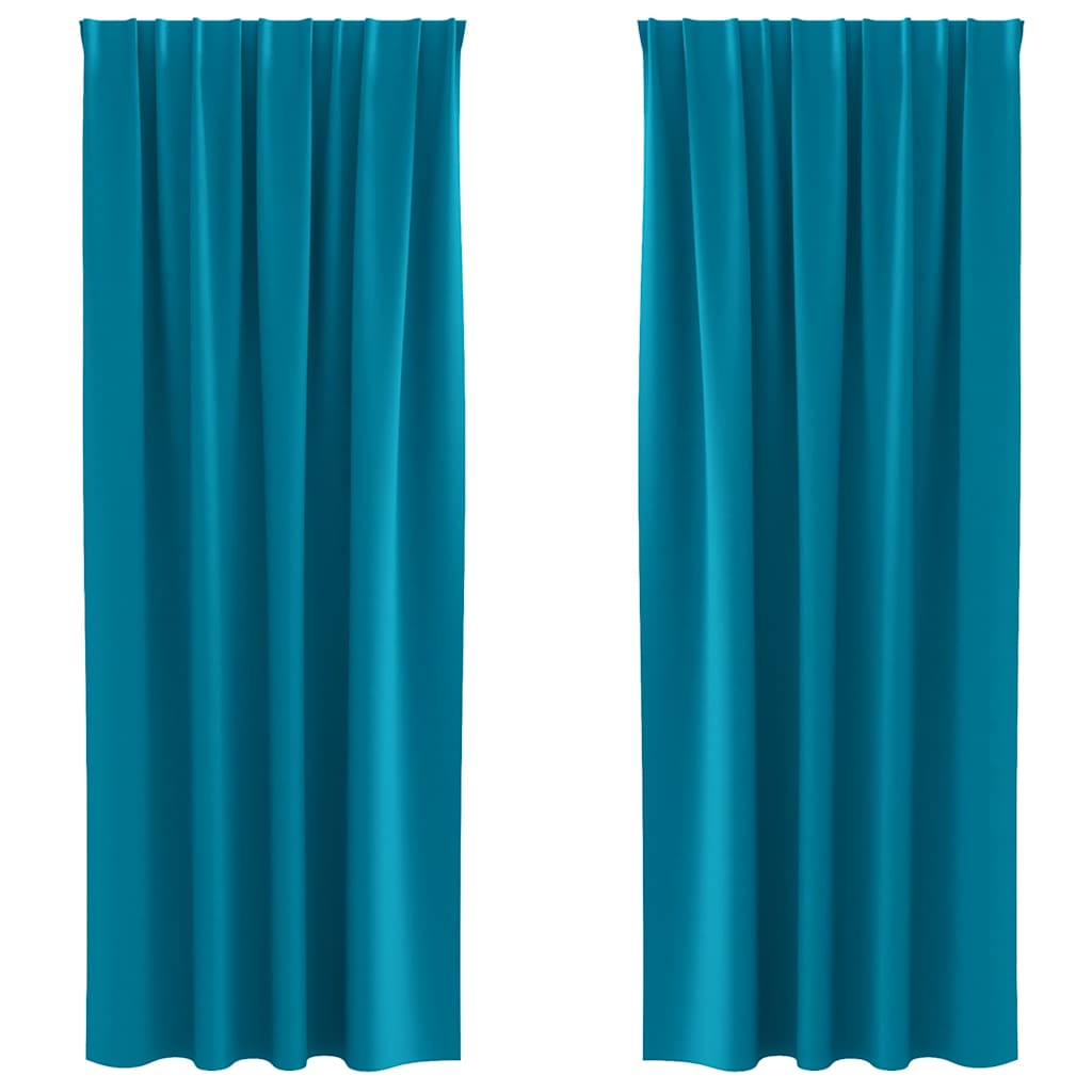Vidaxxl Verdunkelungsvorhänge mit Ringen 2 Stück Türkis 260 x 140 cm