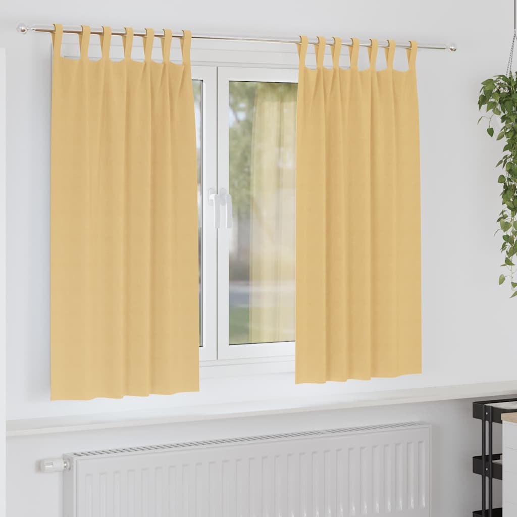 Vidaxl Verdunkelungsvorhänge mit Ringen 2 Stück Beige 175 x 140 cm