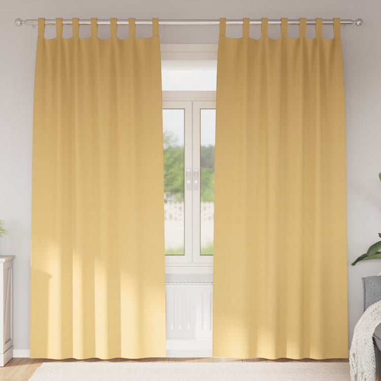 Vidaxl Verdunkelungsvorhänge mit Ringen 2 Stück Beige 225 x 140 cm