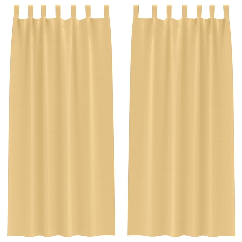 Vidaxl Verdunkelungsvorhänge mit Ringen 2 Stück Beige 225 x 140 cm
