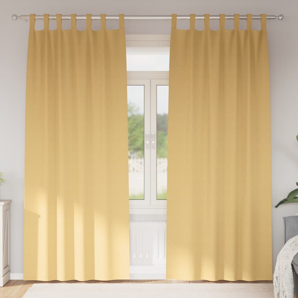 VidaXL Verdunkelungsvorhänge mit Ringen 2 Stück Beige 260 x 140 cm