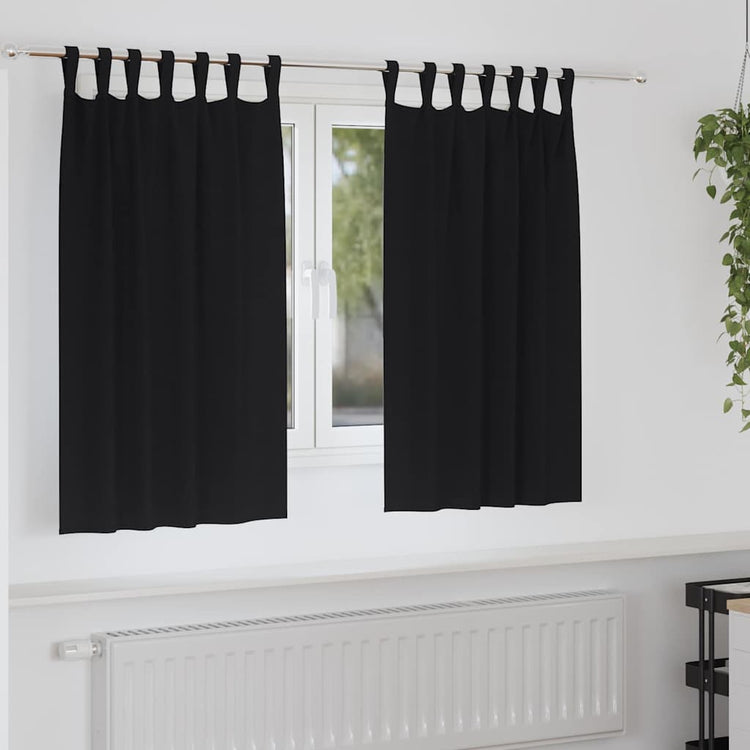 VidaXL Verdunkelungsvorhänge mit Ringen 2 Stück Schwarz 140 x 140 cm