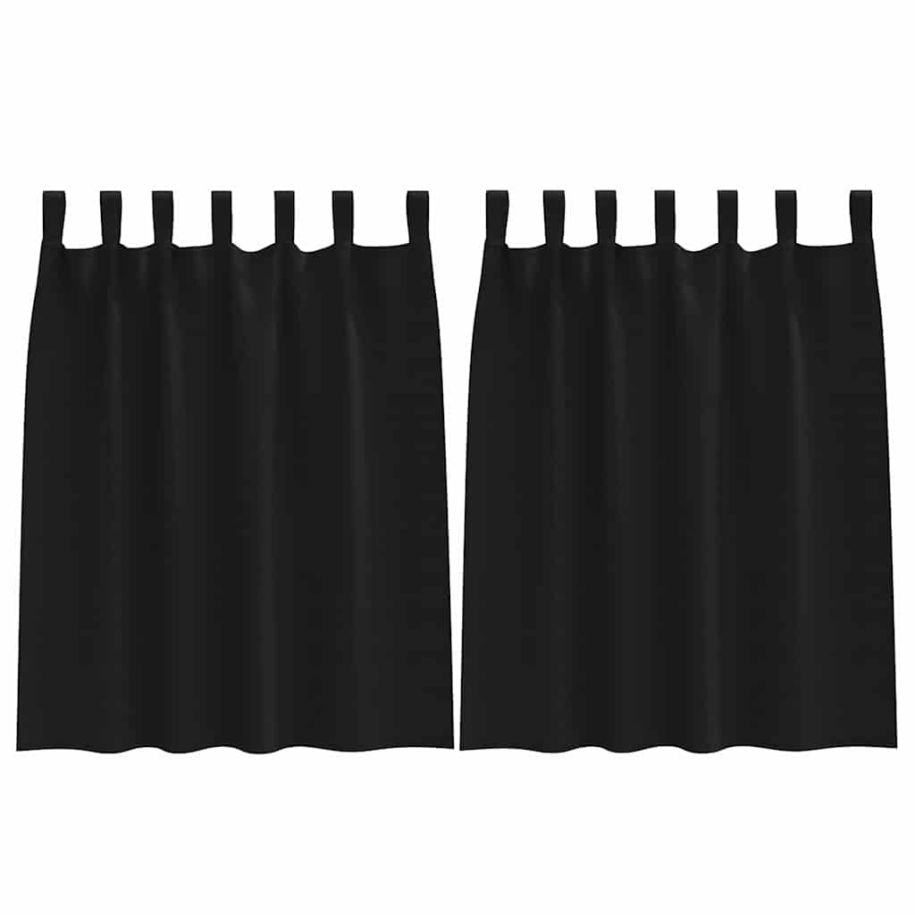 VidaXL Verdunkelungsvorhänge mit Ringen 2 Stück Schwarz 140 x 140 cm