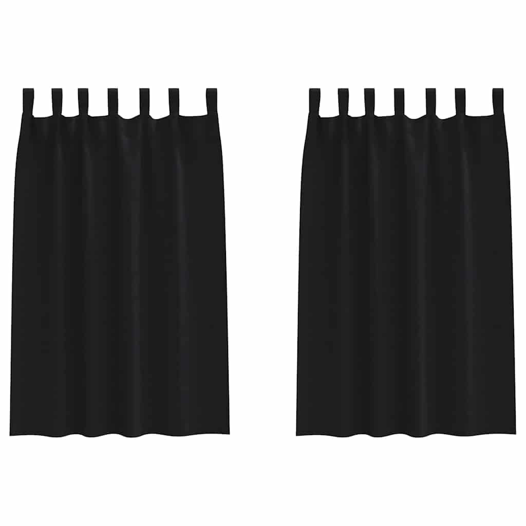 VidaXL Verdunkelungsvorhänge mit Ringen 2 Stück Schwarz 175 x 140 cm