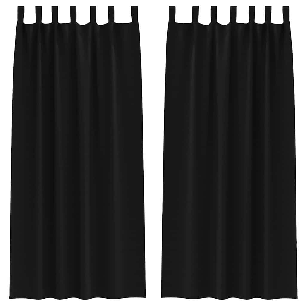 VidaXL Verdunkelungsvorhänge mit Ringen 2 Stück Schwarz 225 x 140 cm