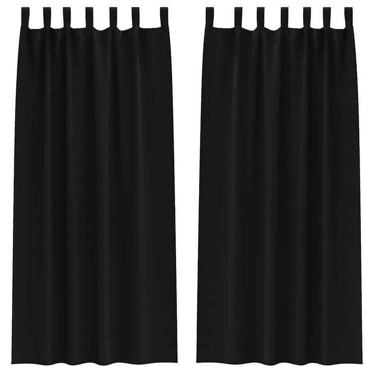 VidaXL Verdunkelungsvorhänge mit Ringen 2 Stück Schwarz 245 x 140 cm