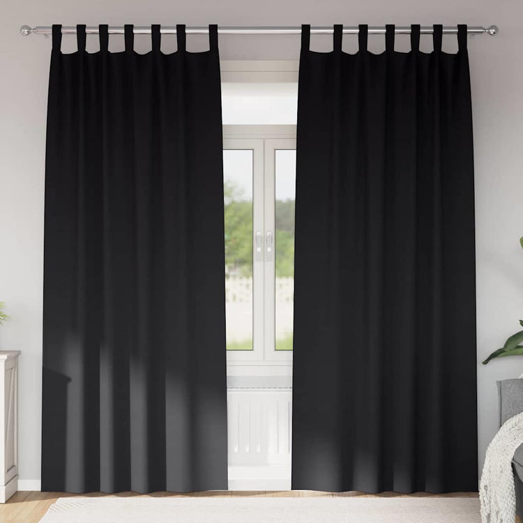 VidaXL Verdunkelungsvorhänge mit Ringen 2 Stück Schwarz 260 x 140 cm