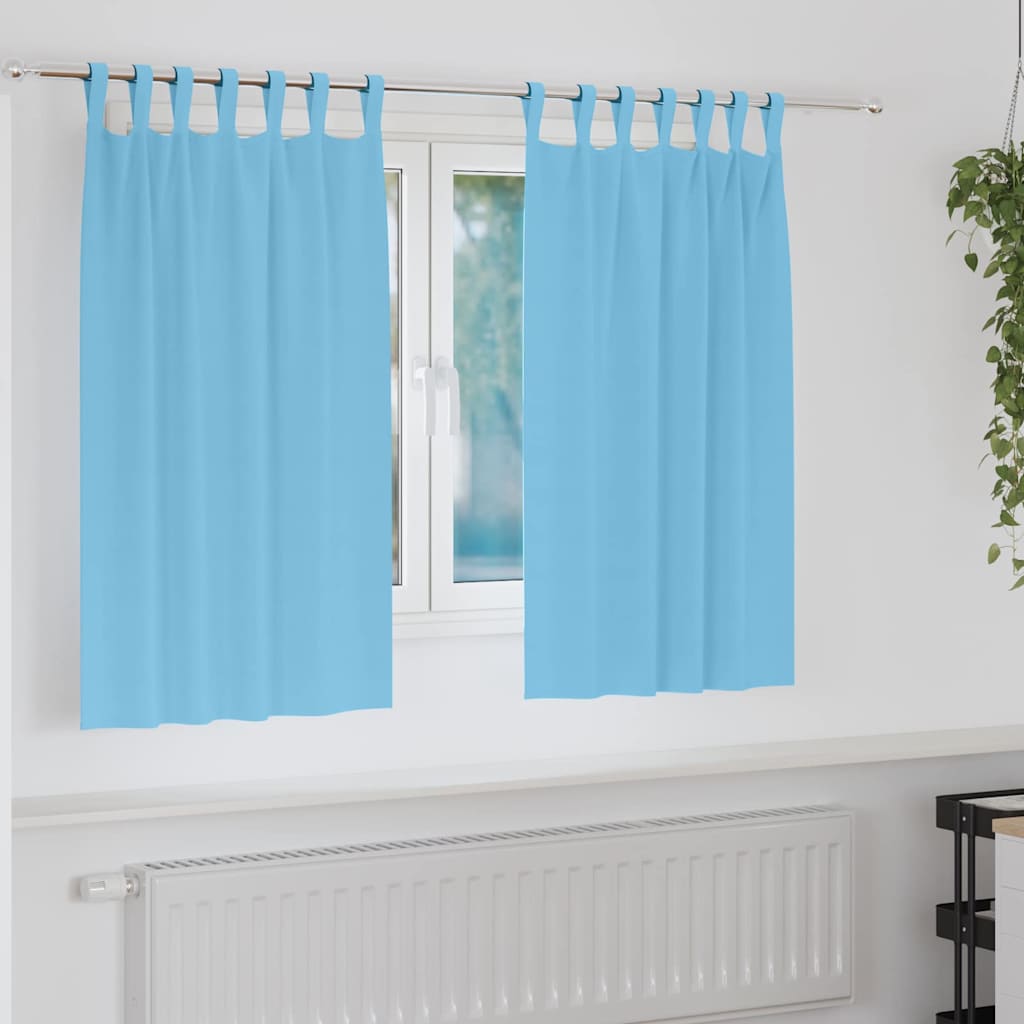 Vidaxl Verdunkelungsvorhänge mit Ringen 2 Stück Hellblau 140 x 140 cm
