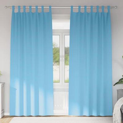 Vidaxxl Verdunkelungsvorhänge mit Ringen 2 Stück Hellblau 225 x 140 cm
