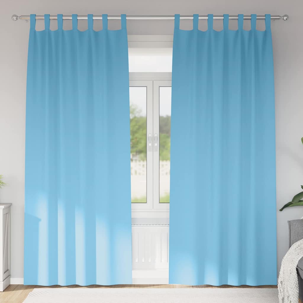 Vidaxl Verdunkelungsvorhänge mit Ringen 2 Stück Hellblau 245 x 140 cm