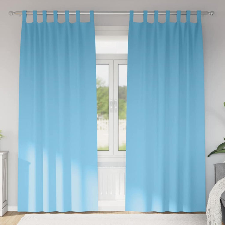 Vidaxl Verdunkelungsvorhänge mit Ringen 2 Stück Hellblau 245 x 140 cm