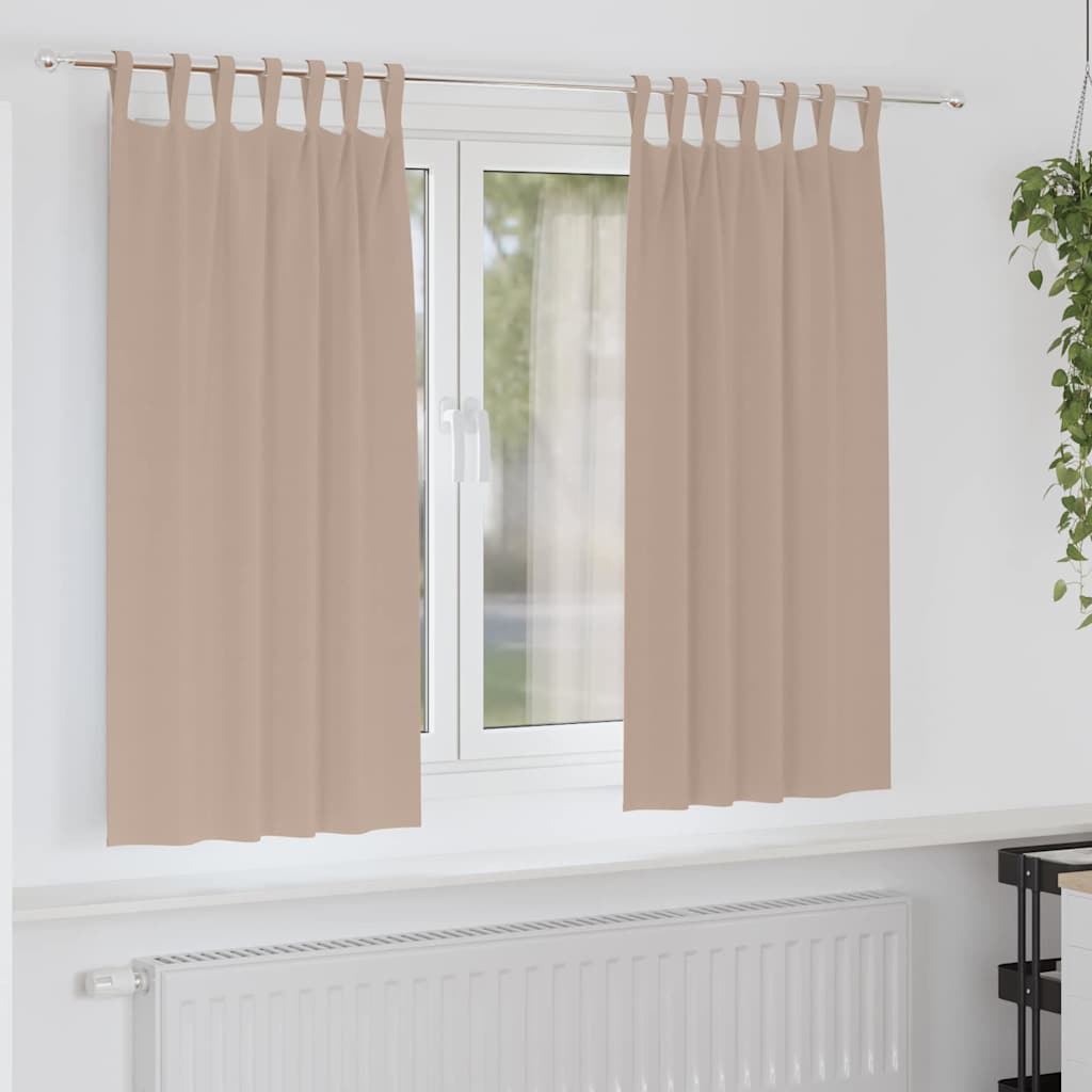 VidaXL Verdunkelungsvorhänge mit Ringen 2 Stück Taupe 175 x 140 cm