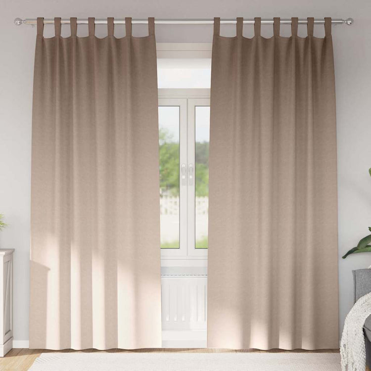 Vidaxxl Verdunkelungsvorhänge mit Ringen 2 Stück Taupe 225 x 140 cm