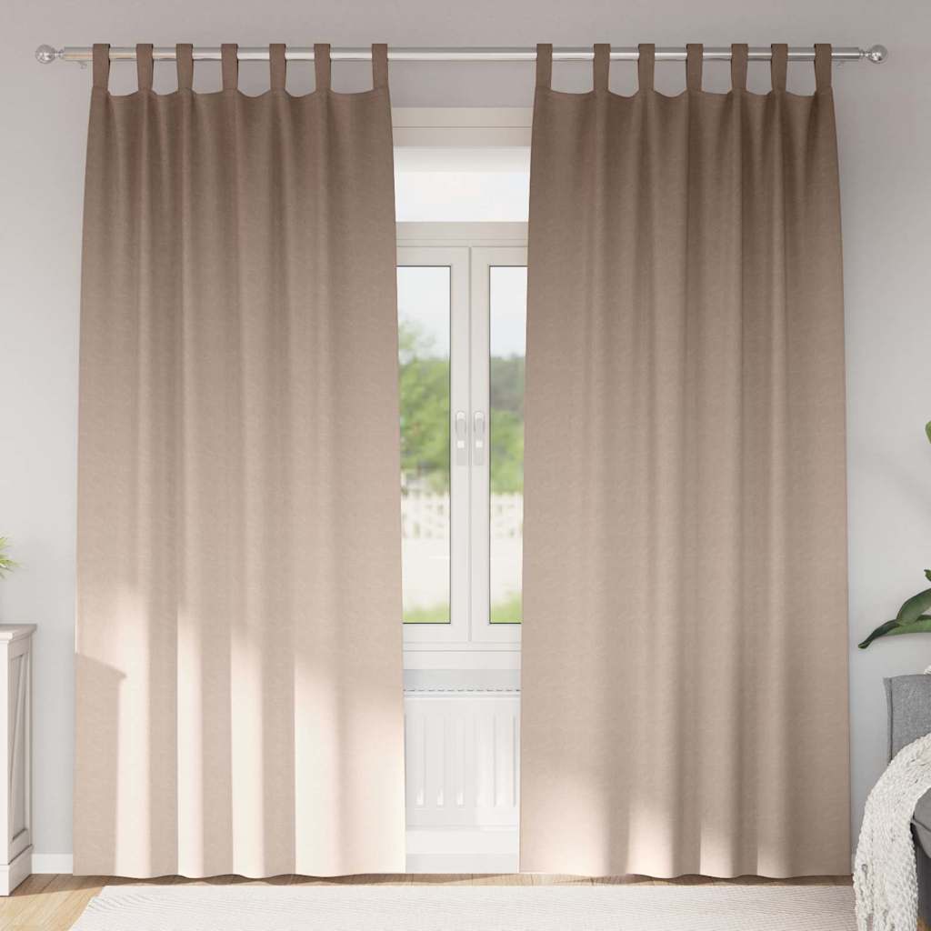 VidaXL Verdunkelungsvorhänge mit Ringen 2 Stück Taupe 260 x 140 cm