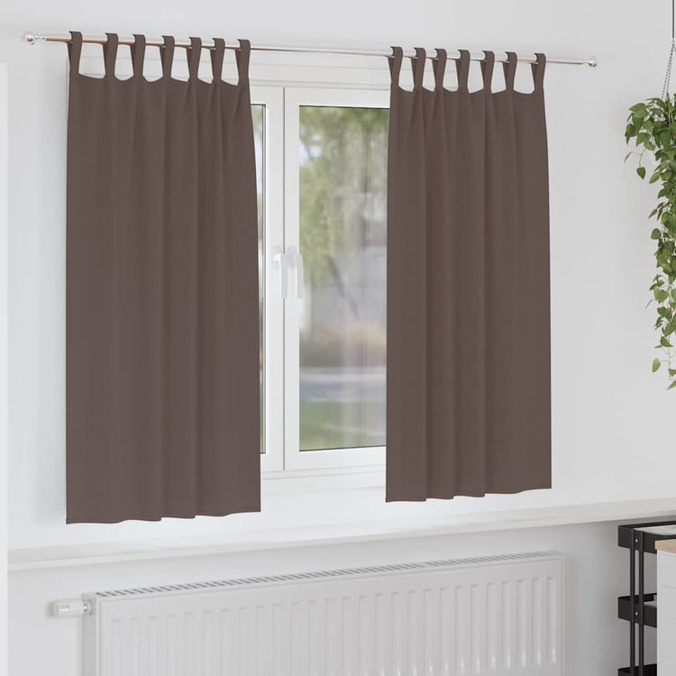 Vidaxl Verdunkelungsvorhänge mit Ringen 2 Stück dunkelbraun 175 x 140 cm