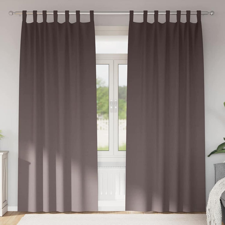 Vidaxl Verdunkelungsvorhänge mit Ringen 2 Stück dunkelbraun 225 x 140 cm