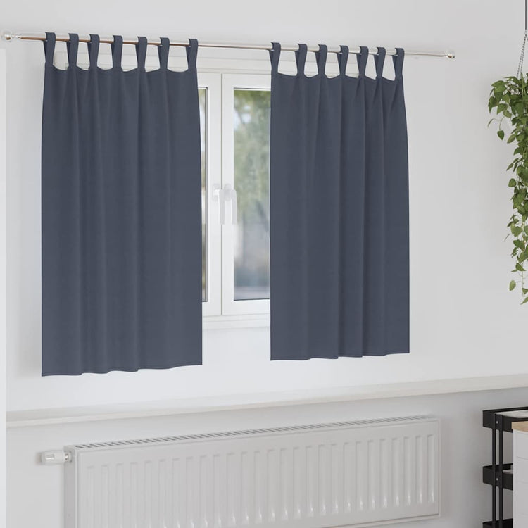 Vidaxl Verdunkelungsvorhänge mit Ringen 2 Stück Anthrazit 140 x 140 cm