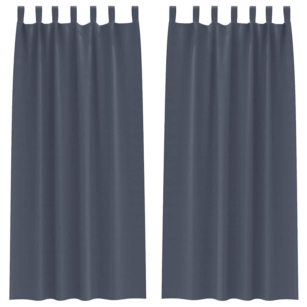 Vidaxl Verdunkelungsvorhänge mit Ringen 2 Stück Anthrazit 225 x 140 cm