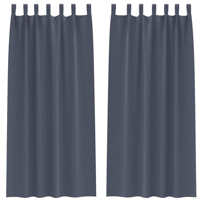 Vidaxl Verdunkelungsvorhänge mit Ringen 2 Stück Anthrazit 225 x 140 cm