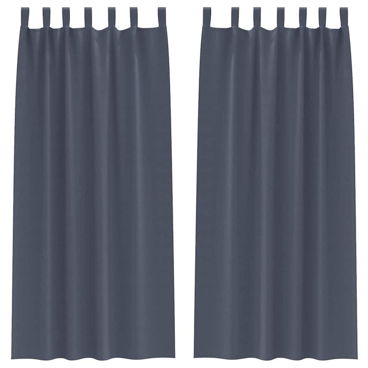 Vidaxl Verdunkelungsvorhänge mit Ringen 2 Stück Anthrazit 225 x 140 cm