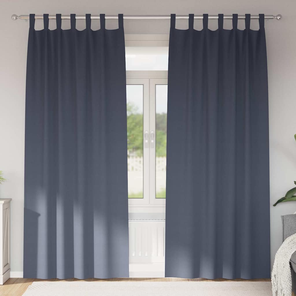 Vidaxl Verdunkelungsvorhänge mit Ringen 2 Stück Anthrazit 245 x 140 cm