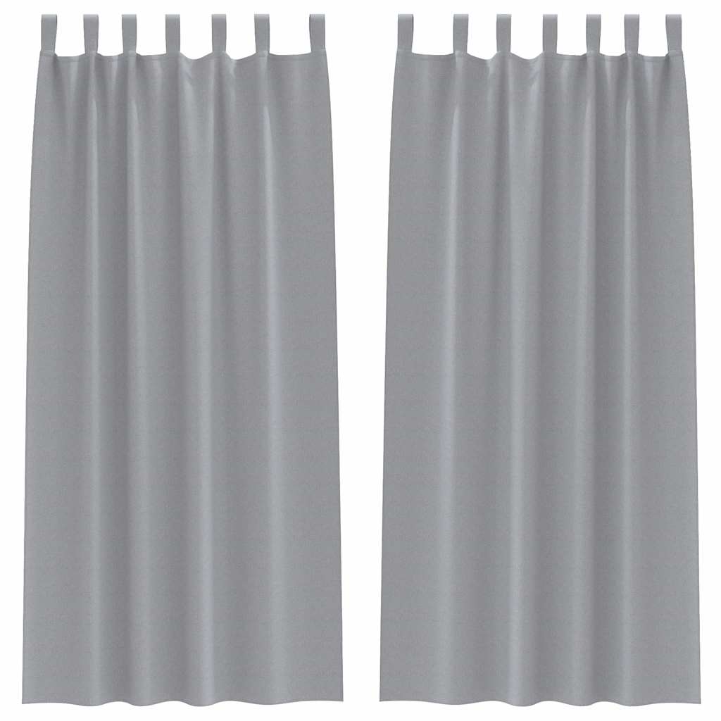 Vidaxxl Verdunkelungsvorhänge mit Ringen 2 Stück hellgrau 260 x 140 cm