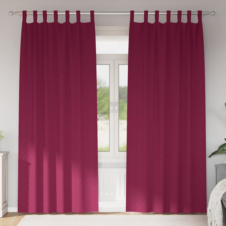 VidaXL Verdunkelungsvorhänge mit Ringen 2 Stück Weinrot 245 x 140 cm