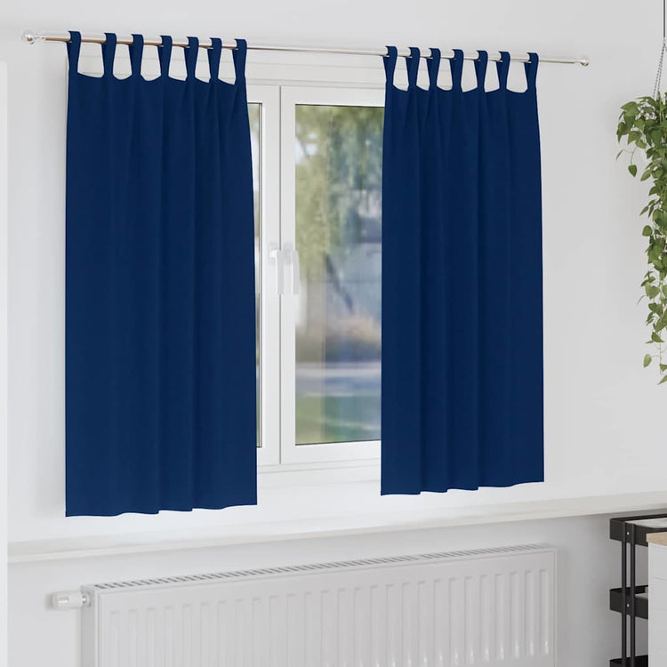 Vidaxl Verdunkelungsvorhänge mit Ringen 2 Stück dunkelblau 175 x 140 cm
