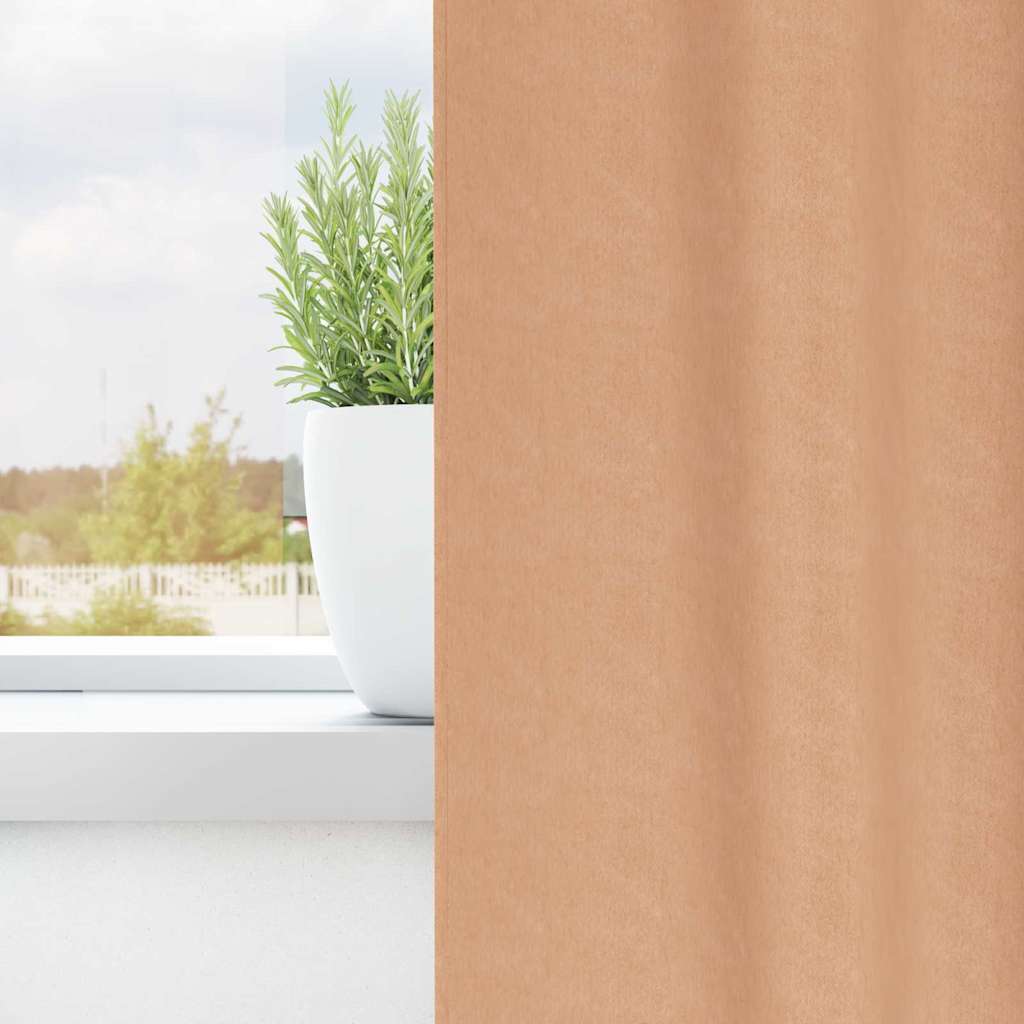 Vidaxl Verdunkelungsvorhänge mit Ringen 2 Stück hellbraun 260 x 140 cm