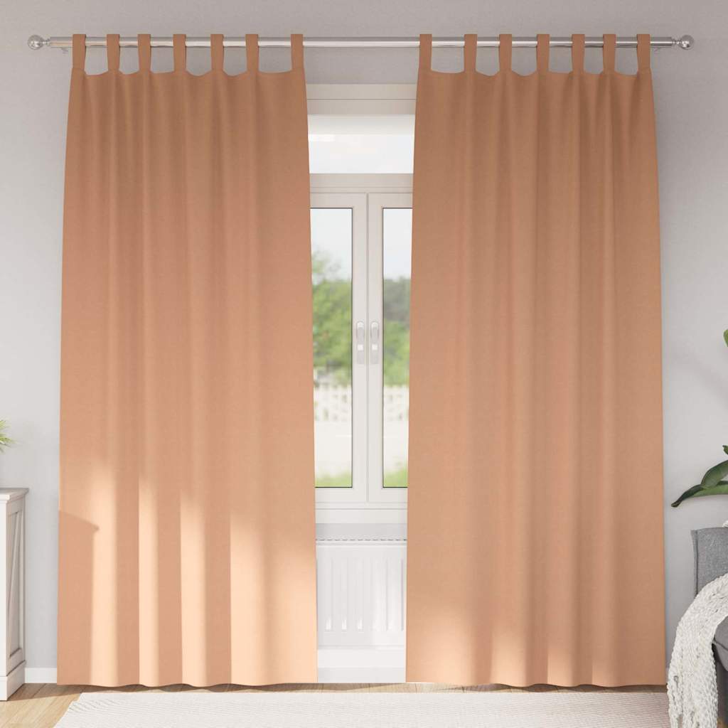 Vidaxl Verdunkelungsvorhänge mit Ringen 2 Stück hellbraun 260 x 140 cm