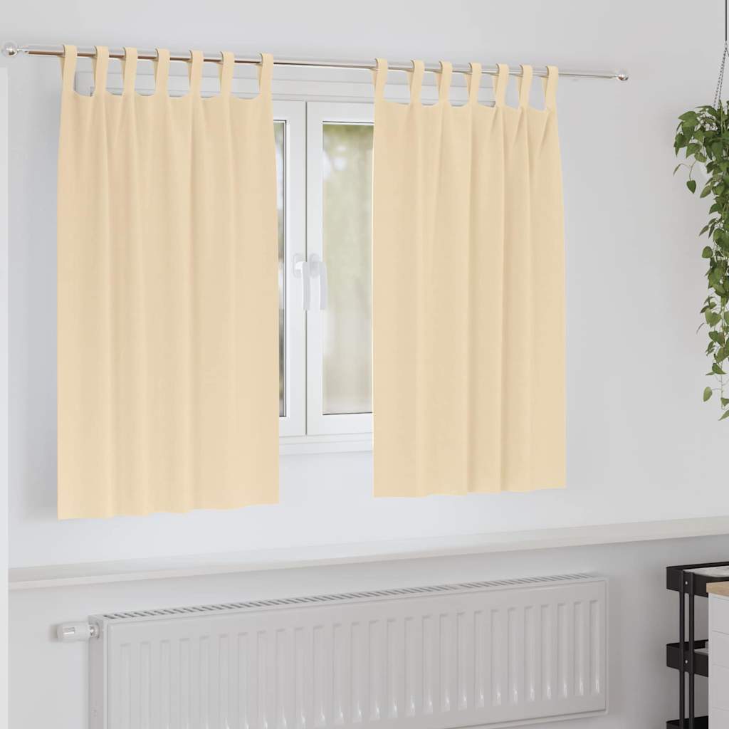 Vidaxl Verdunkelungsvorhänge mit Ringen 2 Stück Creme 140 x 140 cm