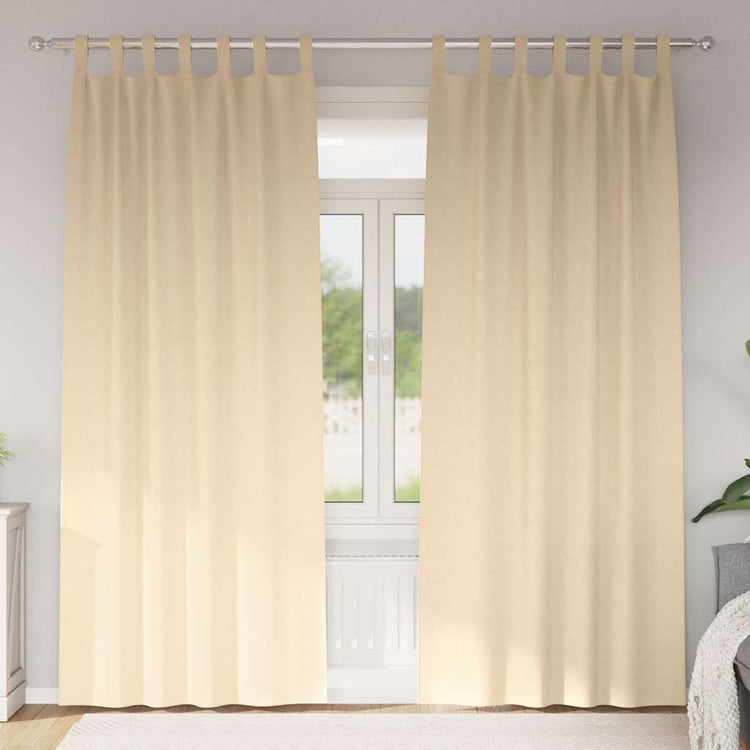 VidaXL Verdunkelungsvorhänge mit Ringen 2 Stück Creme 225 x 140 cm