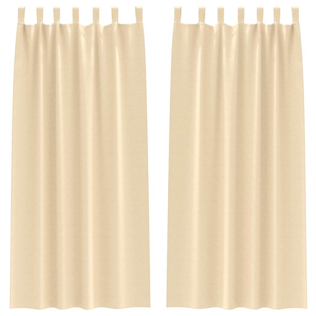 VidaXL Verdunkelungsvorhänge mit Ringen 2 Stück Creme 245 x 140 cm