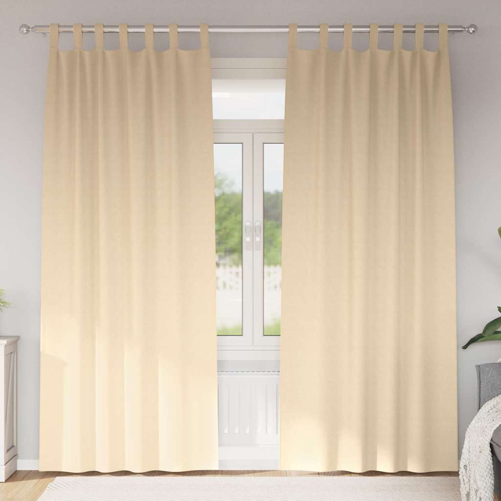 VidaXL Verdunkelungsvorhänge mit Ringen 2 Stück Creme 260 x 140 cm