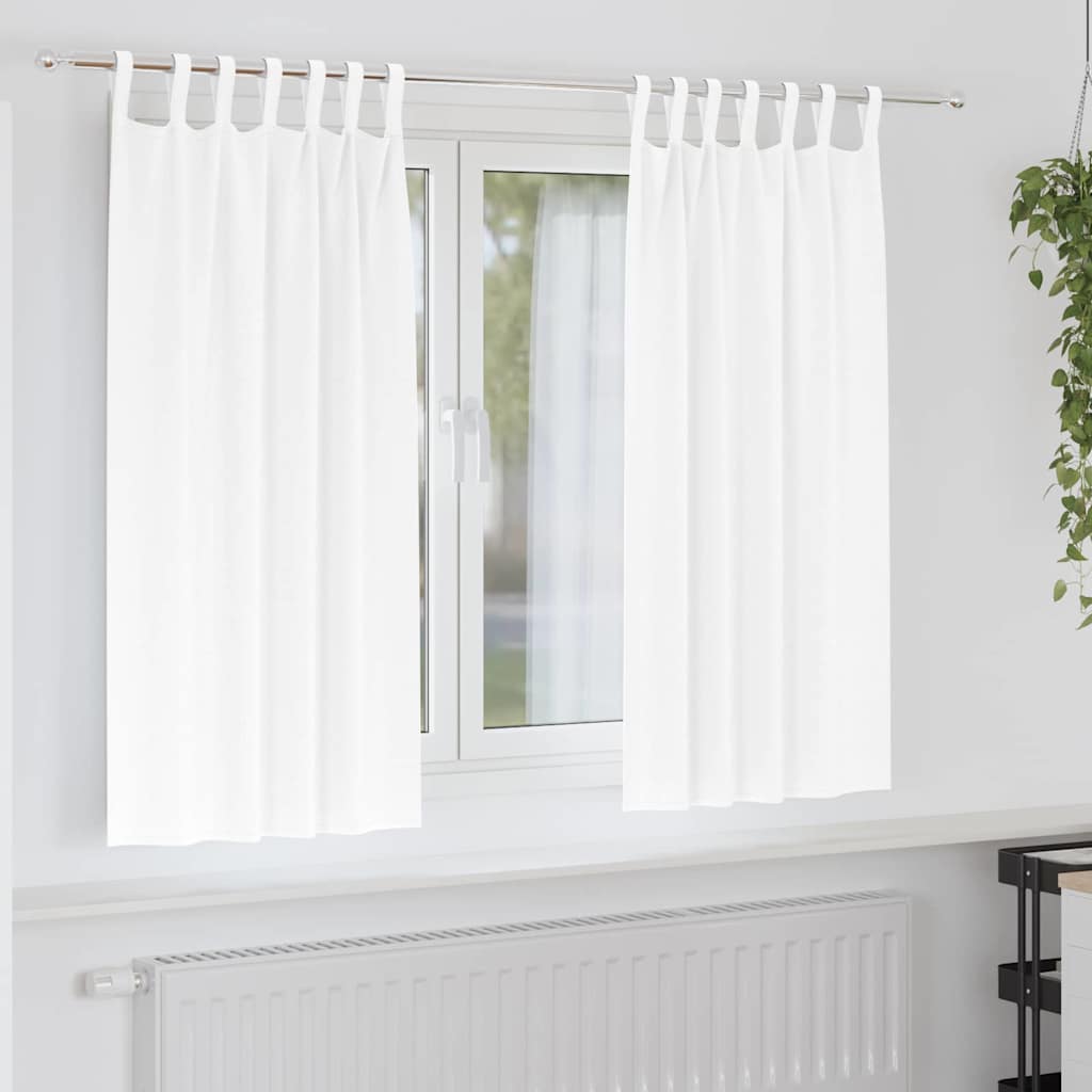Vidaxxl Verdunkelungsvorhänge mit Ringen 2 Stück reinweiß 175 x 140 cm