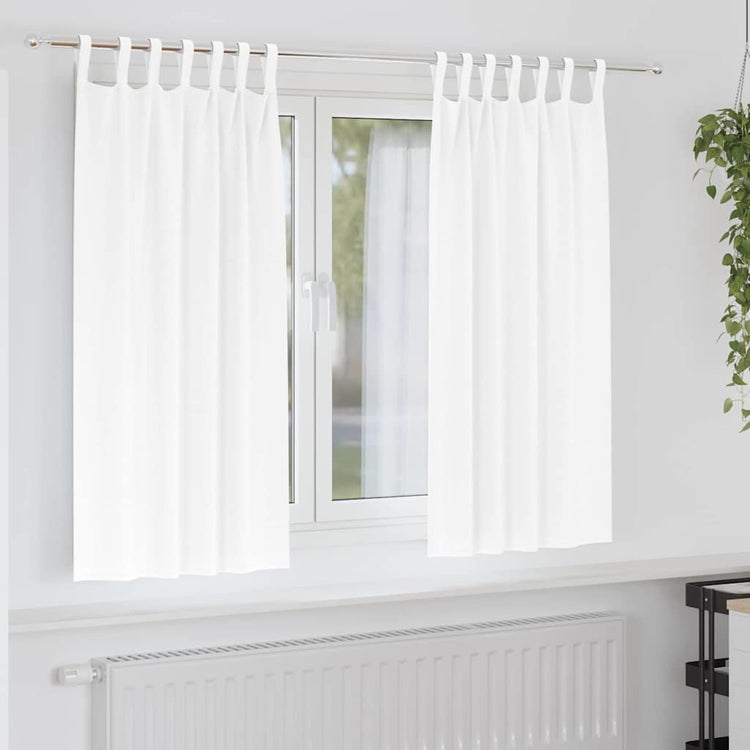 Vidaxxl Verdunkelungsvorhänge mit Ringen 2 Stück reinweiß 175 x 140 cm