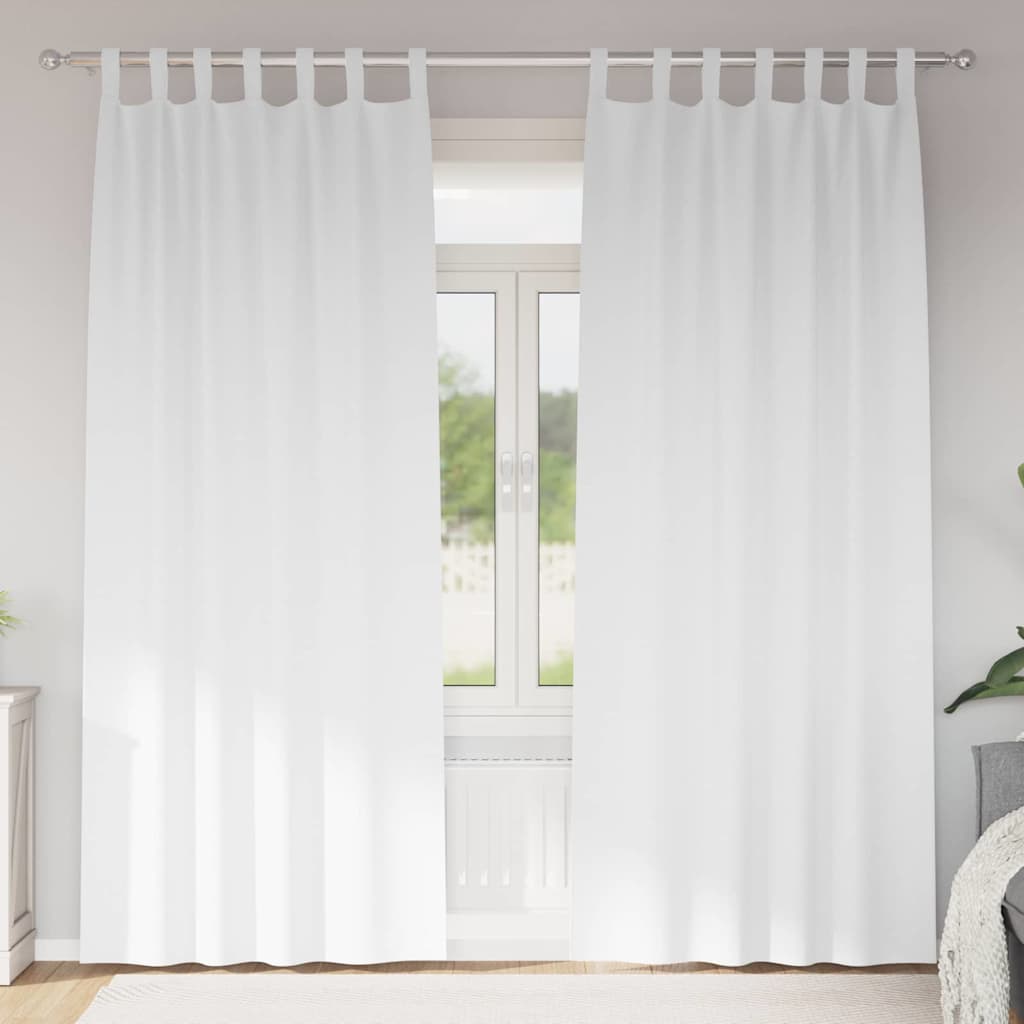 VidaXL Verdunkelungsvorhänge mit Ringen 2 Stück reinweiß 245 x 140 cm