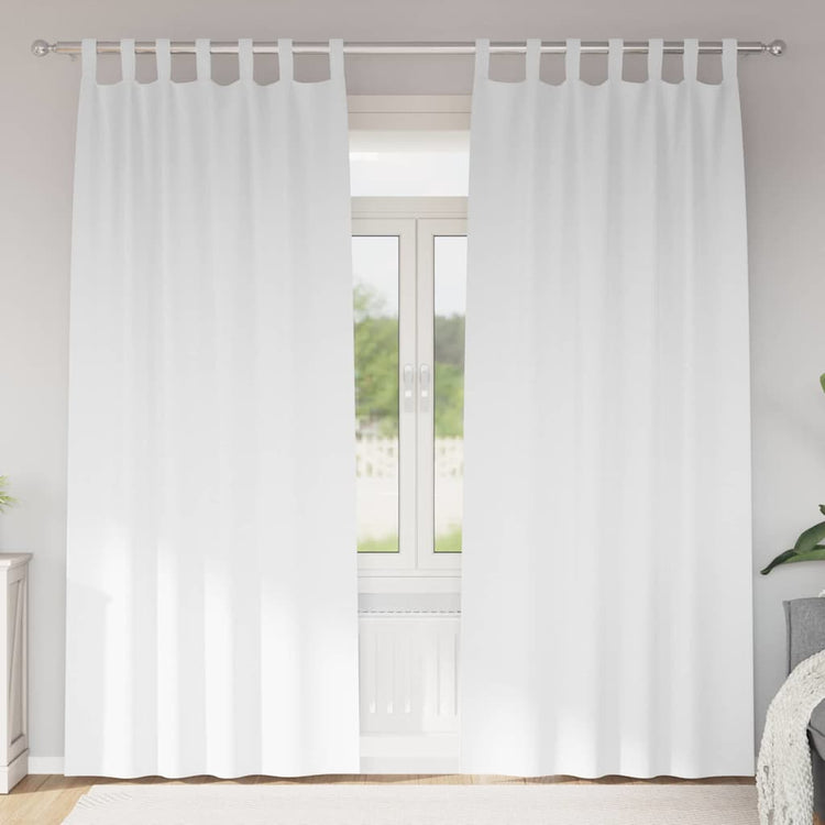 VidaXL Verdunkelungsvorhänge mit Ringen 2 Stück reinweiß 245 x 140 cm