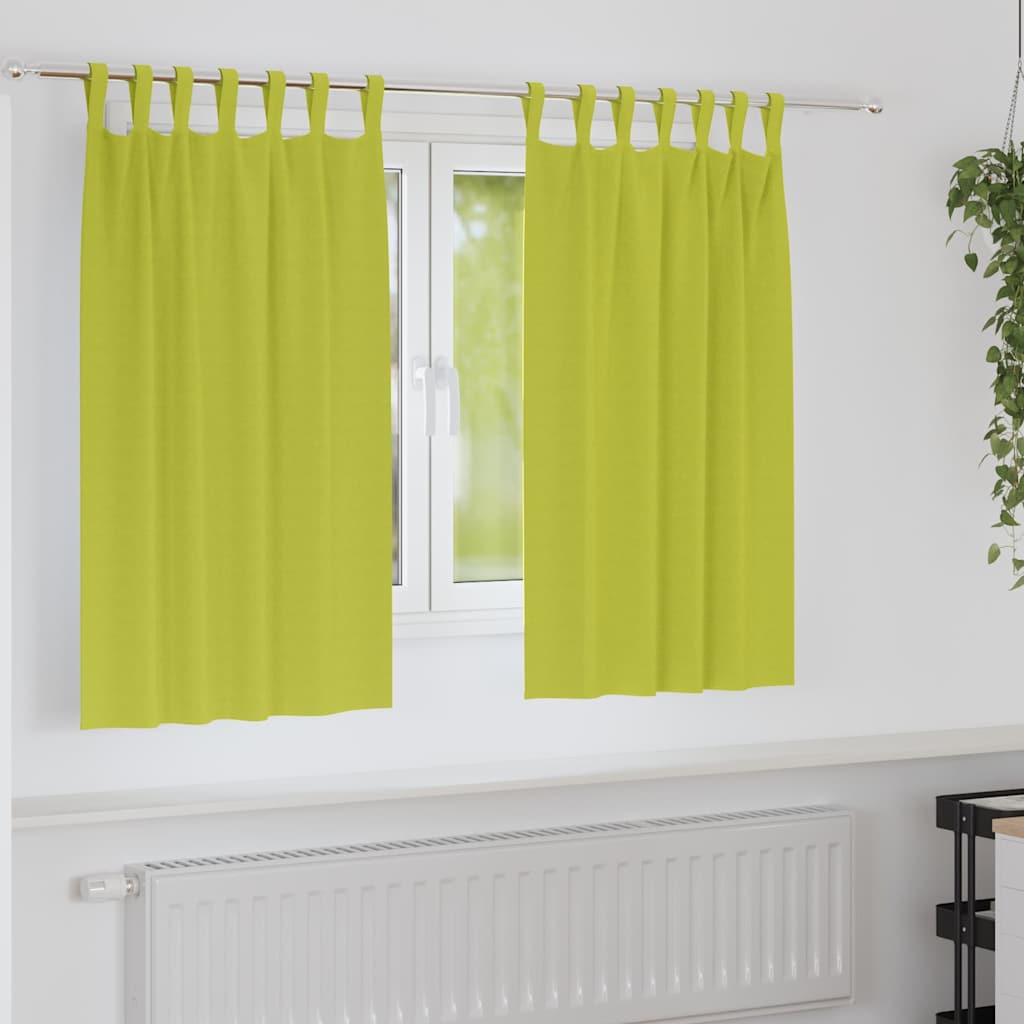 VidaXL Verdunkelungsvorhänge mit Ringen 2 Stück Grün 140 x 140 cm