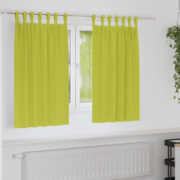 VidaXL Verdunkelungsvorhänge mit Ringen 2 Stück Grün 140 x 140 cm