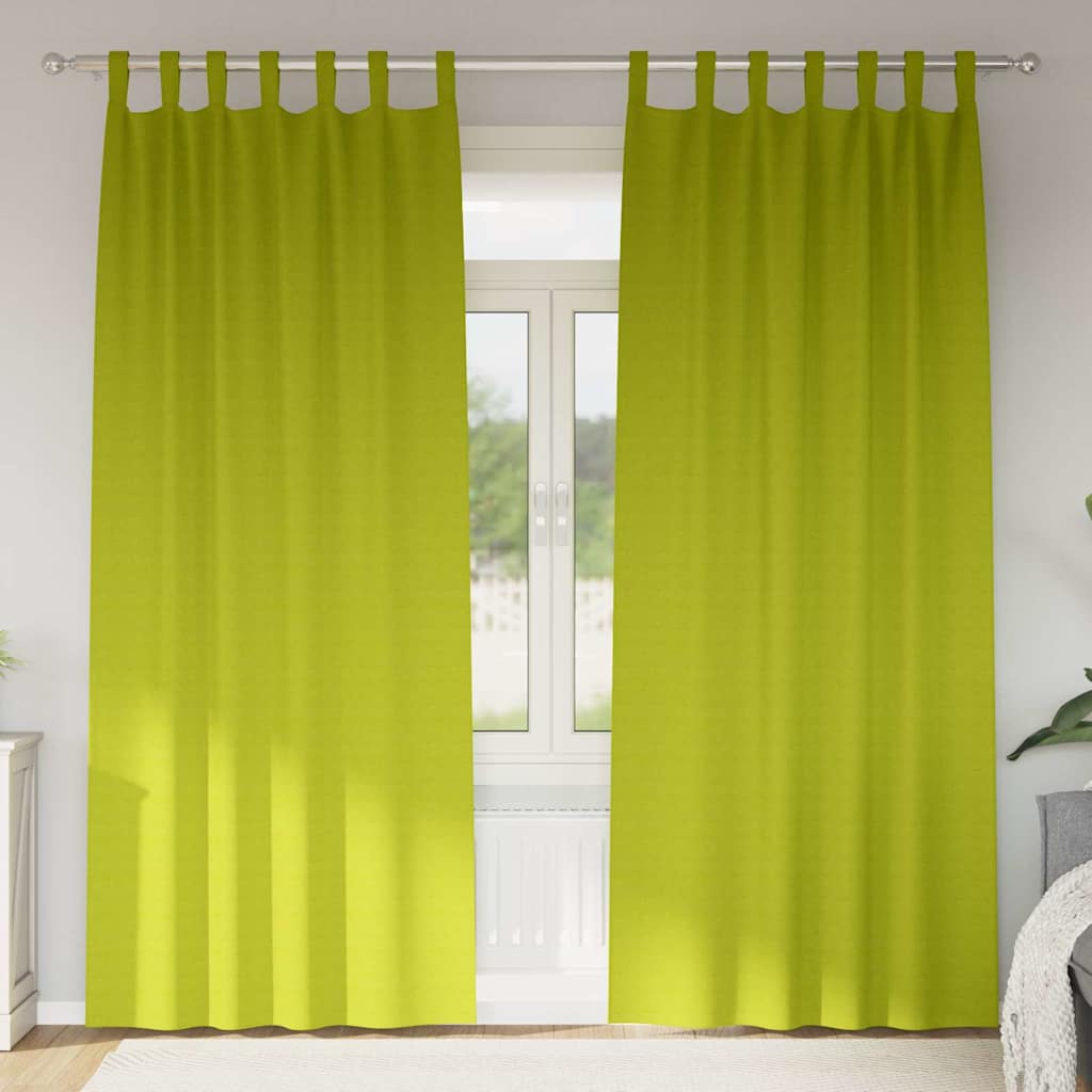 VidaXL Verdunkelungsvorhänge mit Ringen 2 Stück Grün 225 x 140 cm