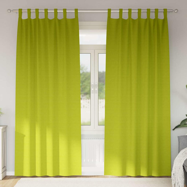 VidaXL Verdunkelungsvorhänge mit Ringen 2 Stück Grün 225 x 140 cm
