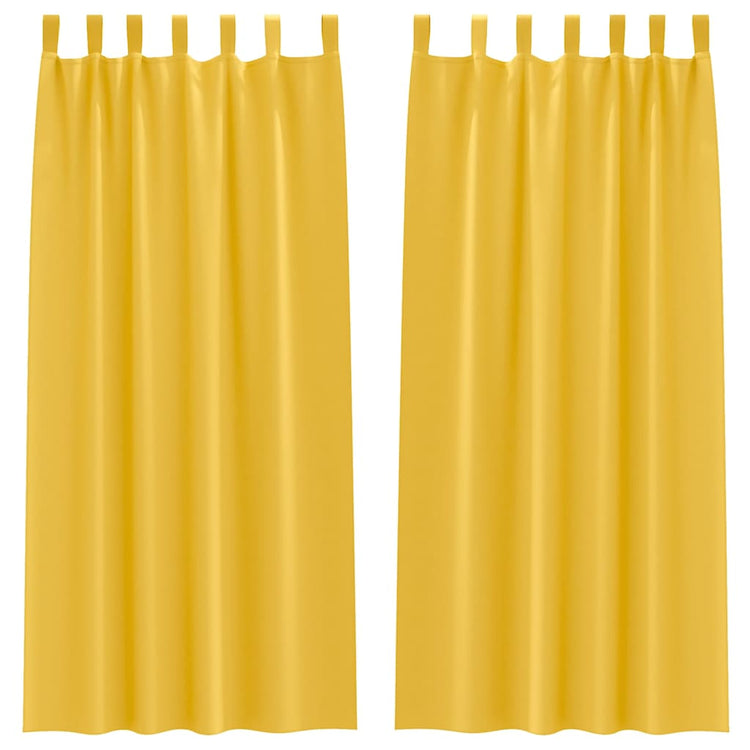 Vidaxl Verdunkelungsvorhänge mit Ringen 2 Stück Senfgelb 245 x 140 cm