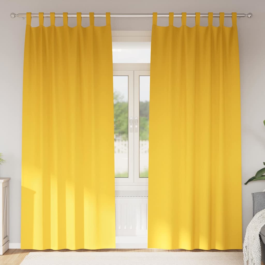 Vidaxl Verdunkelungsvorhänge mit Ringen 2 Stück Senfgelb 260 x 140 cm