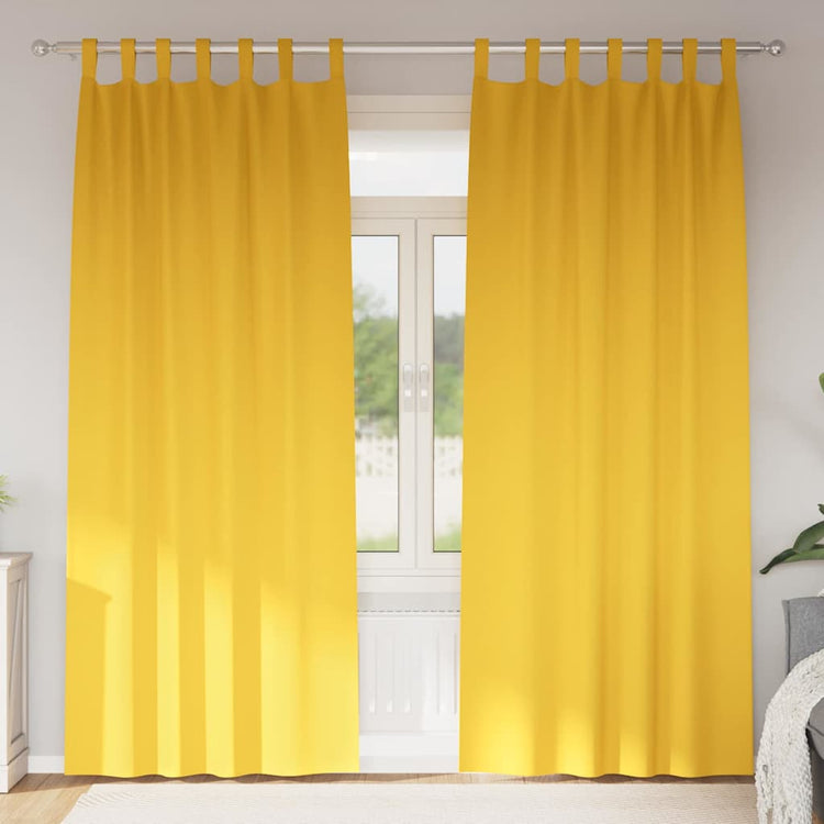 Vidaxl Verdunkelungsvorhänge mit Ringen 2 Stück Senfgelb 260 x 140 cm