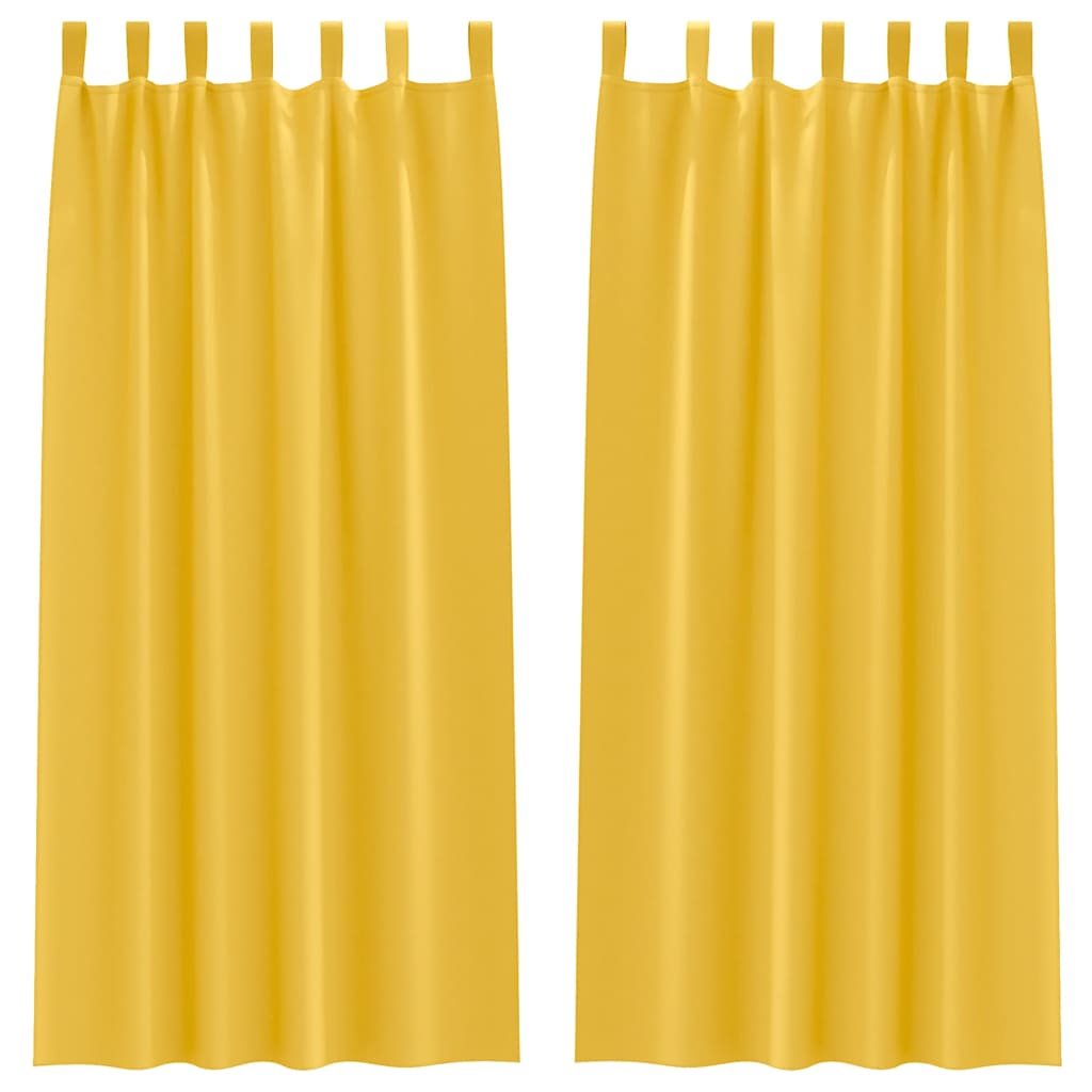 Vidaxl Verdunkelungsvorhänge mit Ringen 2 Stück Senfgelb 260 x 140 cm