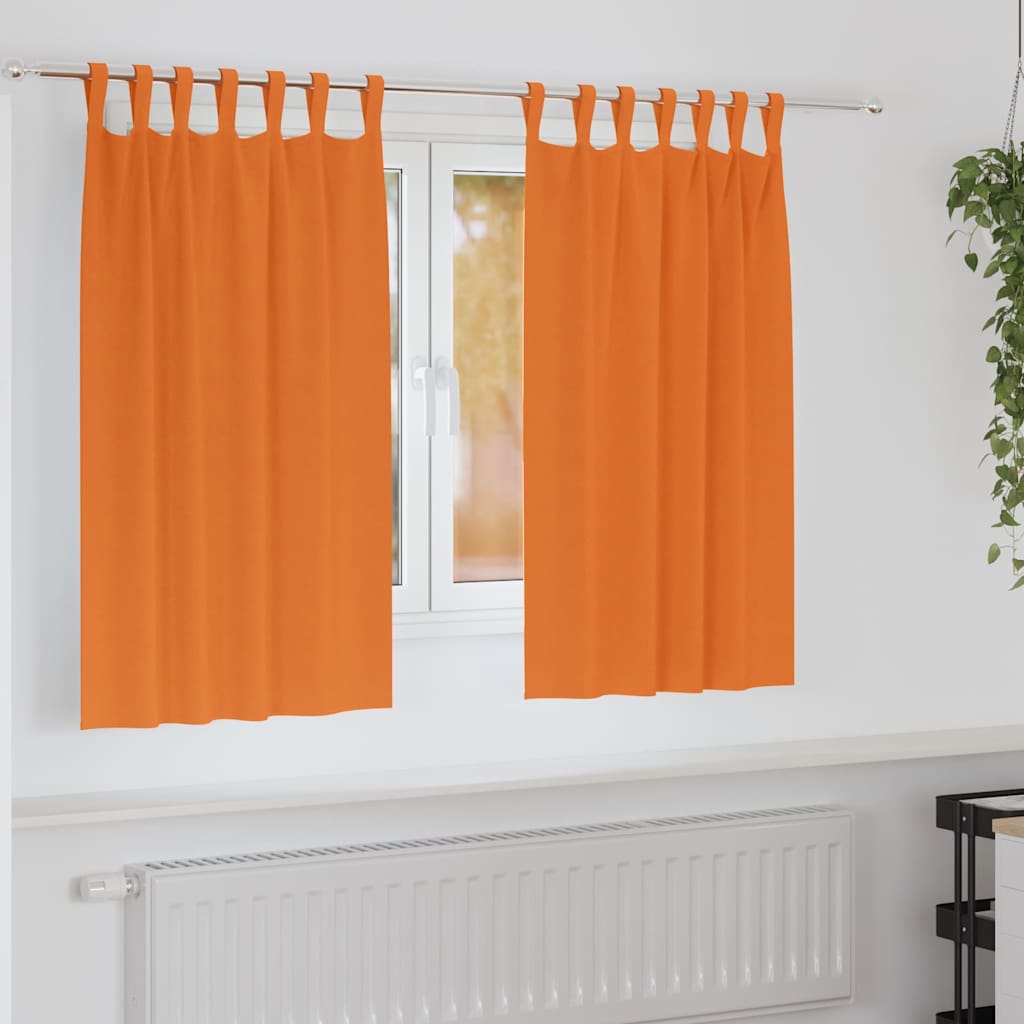 VidaXL Verdunkelungsvorhänge mit Ringen 2 Stück leuchtend orange 140 x 140 cm